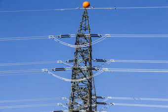 The picture shows a structure for the suspension of overhead electric lines 