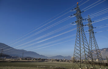 The picture shows a structure for the suspension of overhead electric lines 